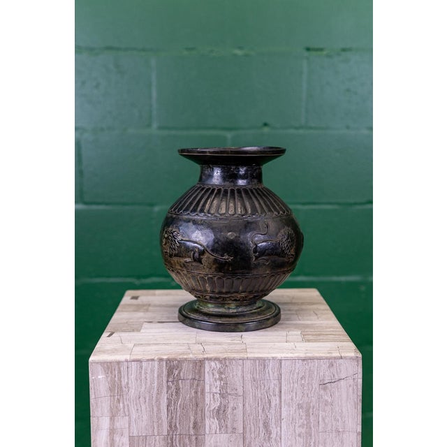 Etruscan Revival Hand-Forged Bronze Vase | Etruscan Revival For Sale - Image 3 of 17