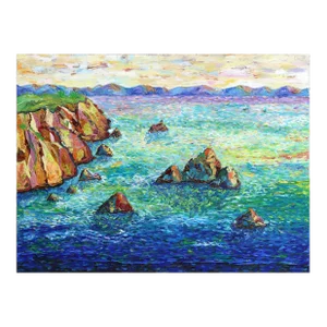 Landscape Coastal Impressionist Colorful "Big Sur Views" Original Artwork by Katharina Husslein
