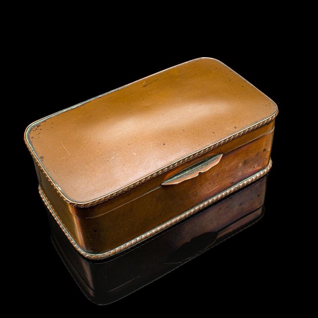 Copper 1910's Small Antique Tobacco Tin For Sale - Image 8 of 9