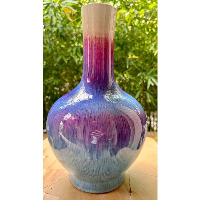 Mid 19th Century Antique Large Chinese Marked Flambe Glaze Sang De Boeuf Porcelain Vase For Sale - Image 5 of 12