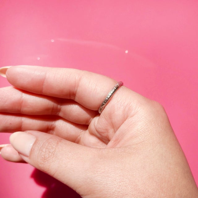 Art Deco Antique Platinum Wedding Band, Stacking Ring, Size 7.75 For Sale - Image 13 of 14