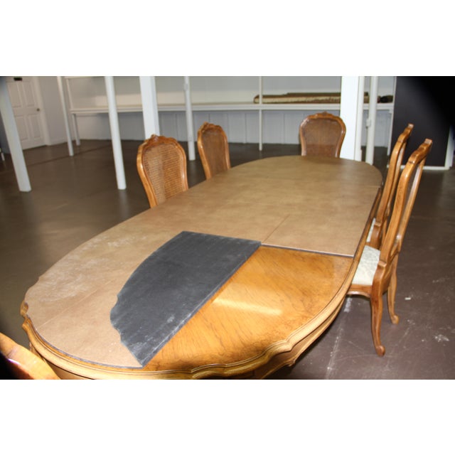 Vintage Thomasville French Court Dining Table Chairs Set Of 9