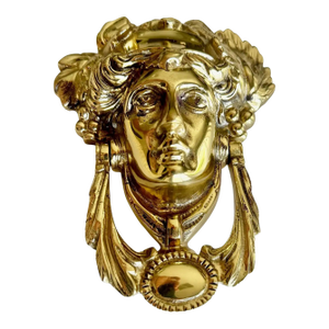 Gilt Brass Goddess Bacchus Athena Door Knocker