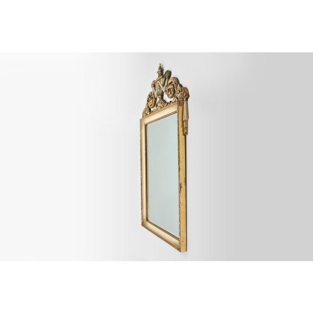 Cream Napoleon III Style Mirror in Wood with Facet Cut Mirror, France, 1950s For Sale - Image 8 of 12