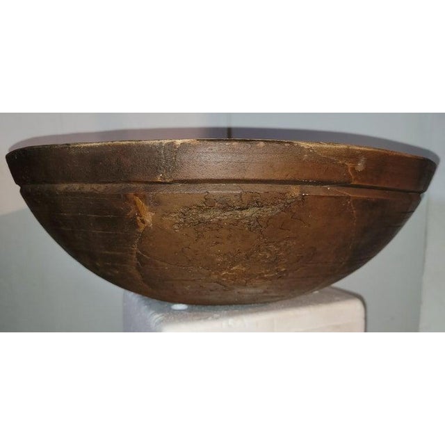 Folk Art 19th C Original Painted Bee Hive Butter Bowl For Sale - Image 3 of 6