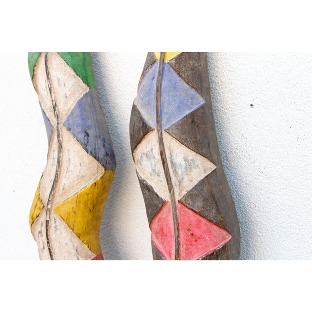 Pair of African Bwa Sun & Serpent Tall Totem For Sale In Los Angeles - Image 6 of 11
