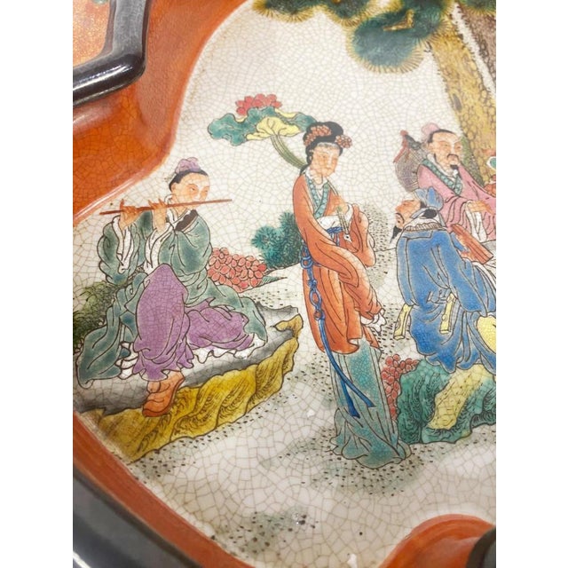 Meiji Japanese Satsuma Porcelain Dish in Ceramic For Sale - Image 3 of 13