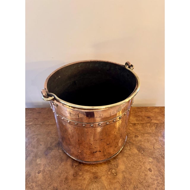 Antique Victorian Copper Coal Bucket, 1860 For Sale - Image 4 of 7