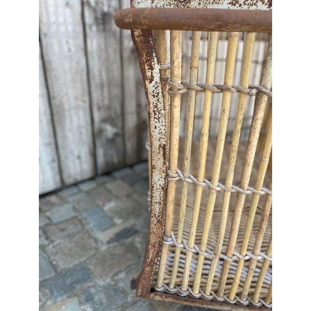 1950s Antique Bamboo and Iron Cart, 1950s For Sale - Image 5 of 16