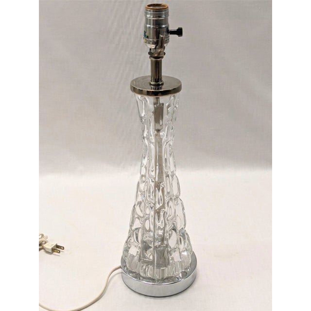 Hollywood Regency Orrefors Crystal Table Lamp - By Carl Fagerlund For Sale - Image 3 of 12