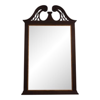 Henkel Harris Mahogany Broken Arch Wall Mirror For Sale