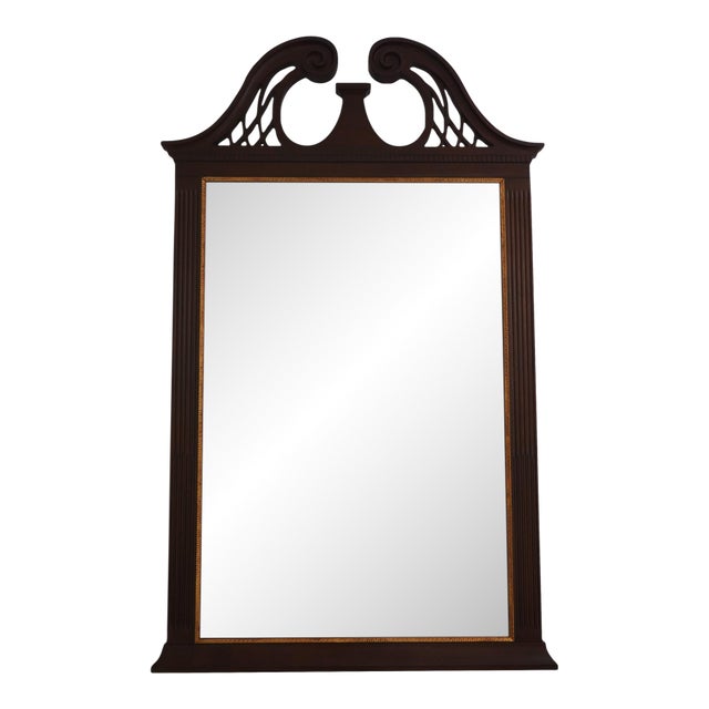 Henkel Harris Mahogany Broken Arch Wall Mirror For Sale