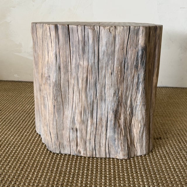Contemporary Antique Elm Wood Stump Table For Sale - Image 3 of 7