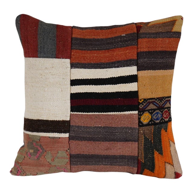 Turkish Kilim Patchwork Cushion Cover For Sale