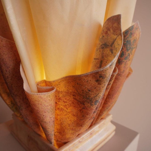 Vintage Handkerchief Table Lamp in Faux Marble For Sale - Image 4 of 9