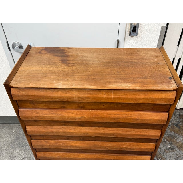 Brown Lane Furniture First Edition Mid-Century Tallboy Dresser For Sale - Image 8 of 12