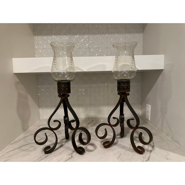 Pair of Vintage Jan Barboglio Candle Holders For Sale - Image 4 of 11