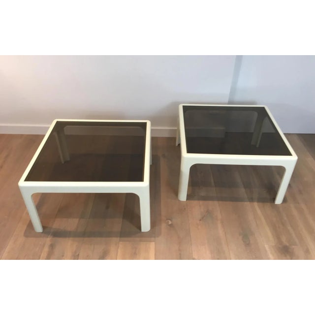 Large White Fiberglass Side Tables, German, circa 1970 - A Pair For Sale - Image 12 of 13