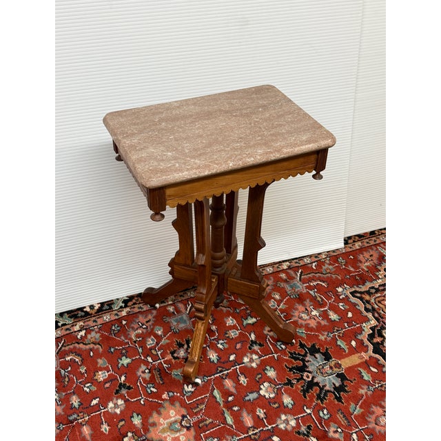 Late 19th Century Victorian Eastlake Walnut Wood Parlor Table For Sale - Image 5 of 13