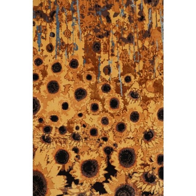 Contemporary Rug & Kilim’s Contemporary Rug With Abstract Floral Pattern “Molten Sunflowers” For Sale - Image 3 of 7