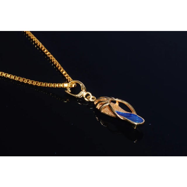 Contemporary Gorgeous Italian Solid 18K Yellow Gold Sandal Heel Enameled Enhancer Pendant Charm For Sale - Image 3 of 10