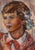 Mid-century fauvist portrait of a girl with colorful, textured impasto by Mary Sheppard (American, 20th Century), 1956....
