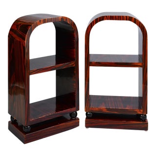 Late 20th Century Art Deco Style Open Shelves - a Pair For Sale