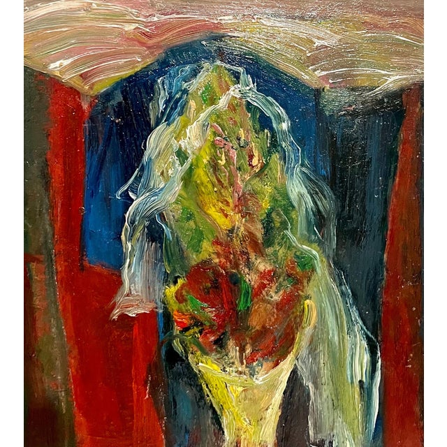 Norman Carton, American Abstract Expressionist Flowers Oil Painting Norman Carton Wpa Artist For Sale - Image 12 of 14