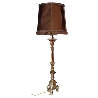Large Silver Plated Bronze Table Lamp, 1950s For Sale