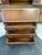 Brown Antique Secretary Desk, Brass Backed Screen Glass Door, Burl Wood Inlay, Two Shelves For Sale - Image 8 of 12