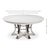 Transitional Round Dining Table, Large - White Oak With Hammered Iron Base For Sale - Image 11 of 11