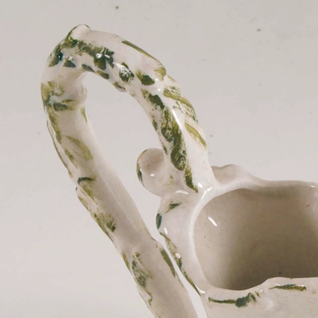 Antique Floral Hand-Decorated Ceramic Jug, in Very Good conditions. Designed 1890 to 1919