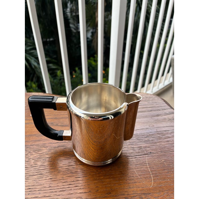 Metal Christofle Gallia Model 0501 Art Deco Silver-Plated Coffee & Tea Service With Tray — 5 Pieces, France c.1930 For Sale - Image 7 of 12