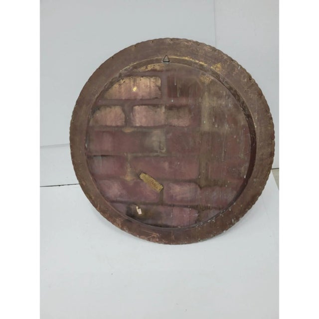 1970s Vintage Asian Etched Hammered Brass Tray For Sale - Image 5 of 6