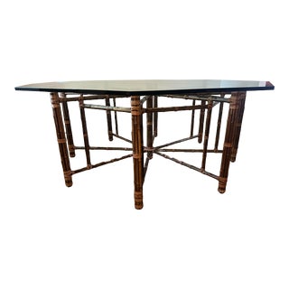 1990s McGuire Octagonal Dining Table For Sale