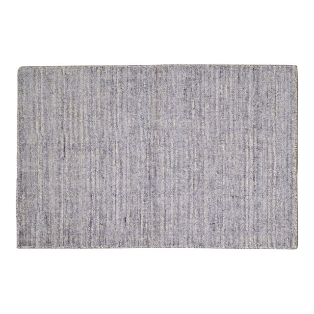 Modern Indian Handloom Wool/Bamboo Rug, 9'x12' For Sale