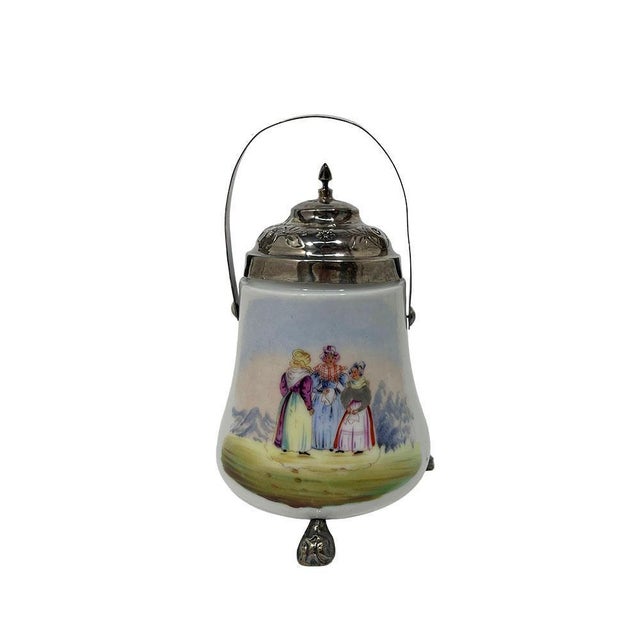 Porcelain and Silver Matchbox or Jar, 19th Century For Sale - Image 3 of 9