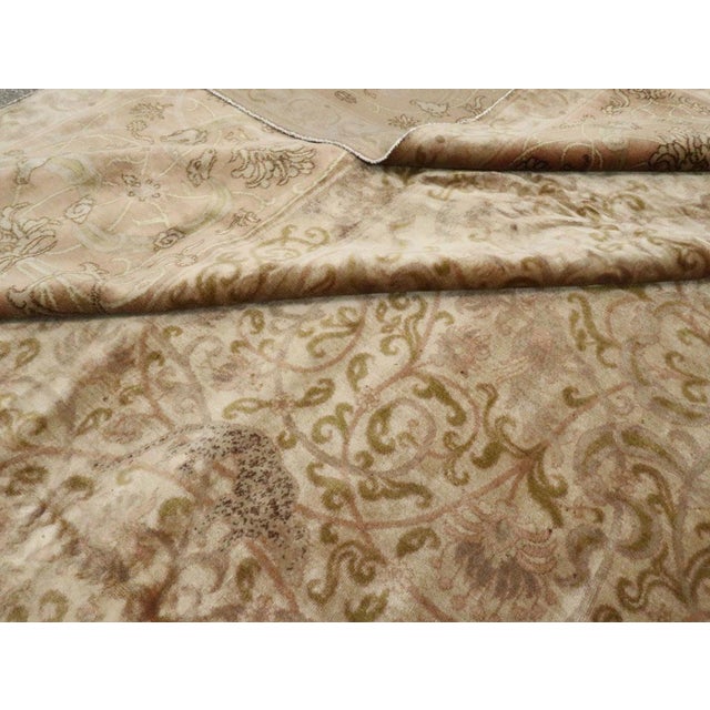 Galerie Shabab Collection Mid-20th Century Handmade Indian Lahore Large Room Size Carpet For Sale - Image 10 of 10
