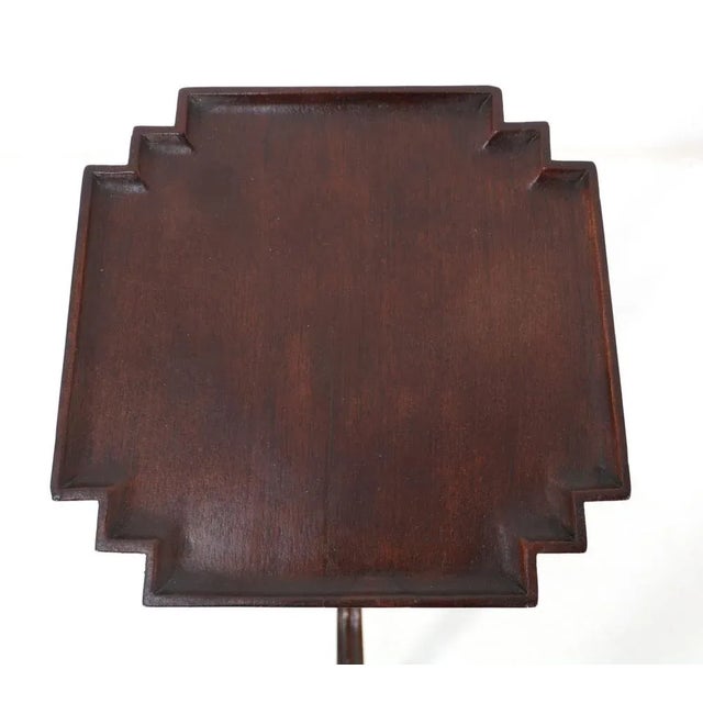 Louis XVI Style Tripod Side Table in Walnut, 1900s For Sale - Image 9 of 10