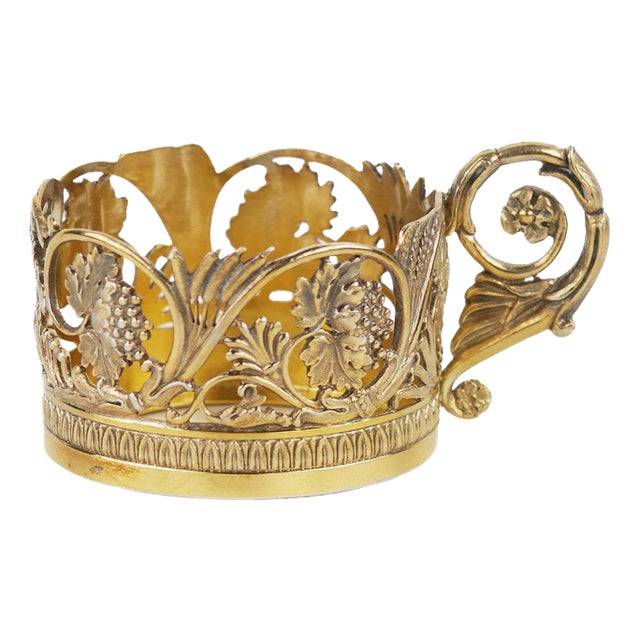 Silver-Gilt Tea Glass Holder from Odiot, France, Late 19th - Early 20th Century For Sale