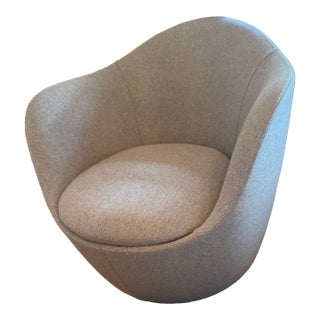 Design Within Reach Gray Wool Lena Swivel Chair For Sale