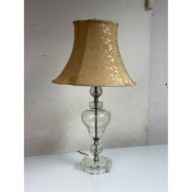 Cut Glass Table Lamp, Vintage For Sale In San Francisco - Image 6 of 12