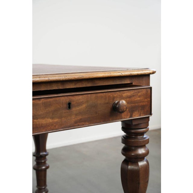 Antique English Writing Desk with Red Leather Top, Early 19th Century For Sale - Image 11 of 13