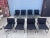 Set of 8 Tubular Brno Chairs with black upholstery. These are from a Knoll employee's home, purchased in 1992. Chrome is...