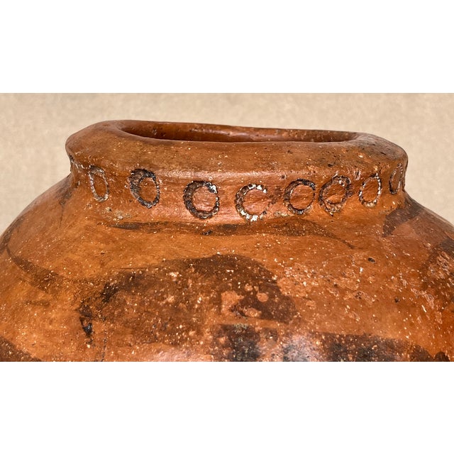 Brown 18th Century Handmade Terracotta Olive Jar, Vase With Two Handles, Spain For Sale - Image 8 of 10