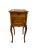 Antique French Louis XV style walnut night stand side table. Serpentine top fitted with original rouge marble insert....