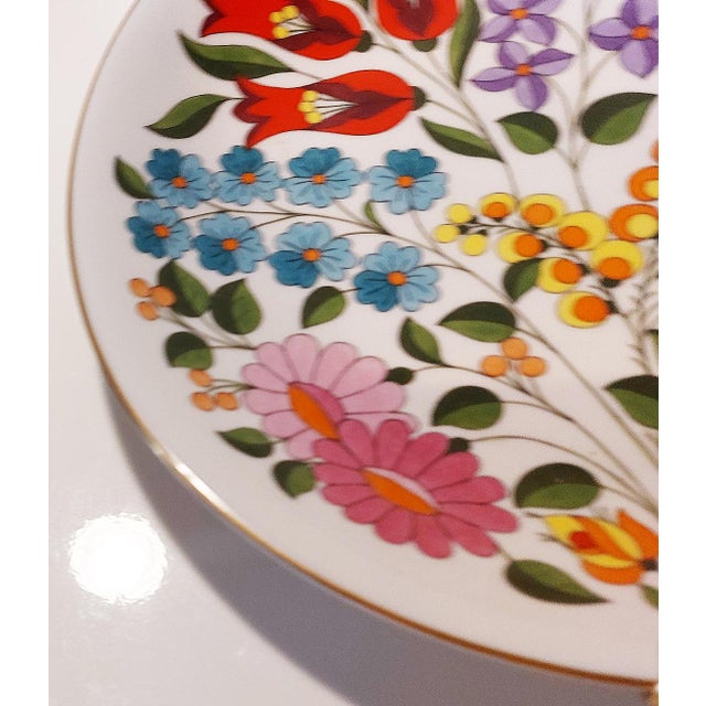 Hand-Painted and Numbered Plate from Kalocsa, Hungary, 1970s For Sale - Image 10 of 11