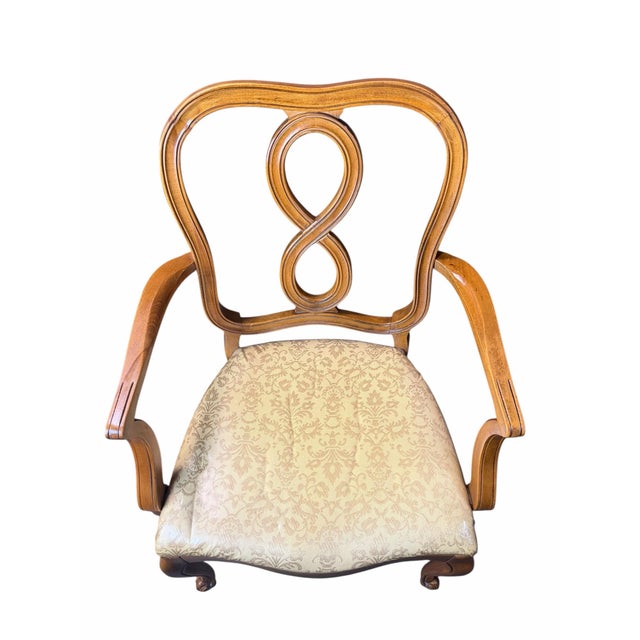 Brown Vintage Country French Solid Walnut Dining Chairs Set of 6 For Sale - Image 8 of 11