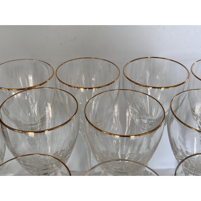 1990s Lenox Encore Gold Water & Wine Goblets - Set of 15 For Sale - Image 5 of 11
