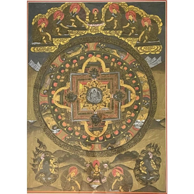 Beautiful Hand Painted Antique Tibetan Thangka Framed Beauttifuly done, highly detailed Trade discounts ore on orginal...
